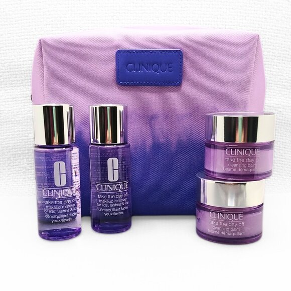 CLINIQUE Take The Day Off Makeup Remover Bundle with Purple Ombre Bag - Picture 9 of 9